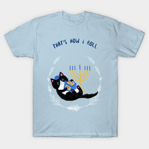 Hanukkah Gift for Cat Lover T-Shirt by Eclectic Assortment